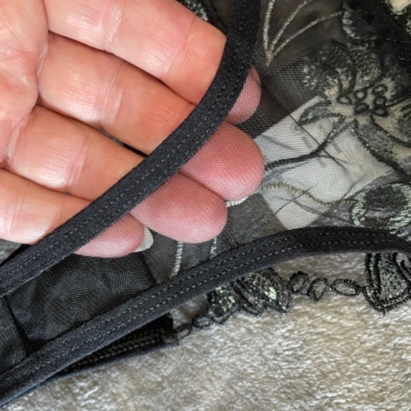 RED ** Embroidered G-string/Thong. Sheer BRIDAL G-String. Sexy sheer T… - Picture 11 of 12